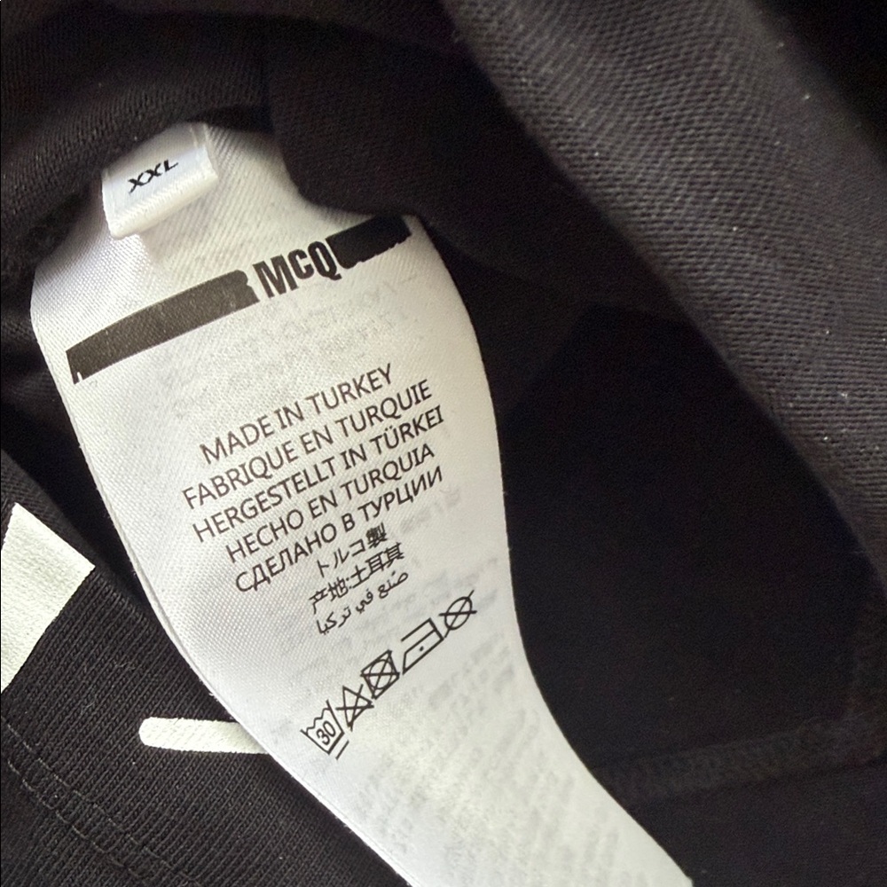 McQ by Alexander McQueen Black, Gray and White Short Sleeve Tee - Picture 3 of 7